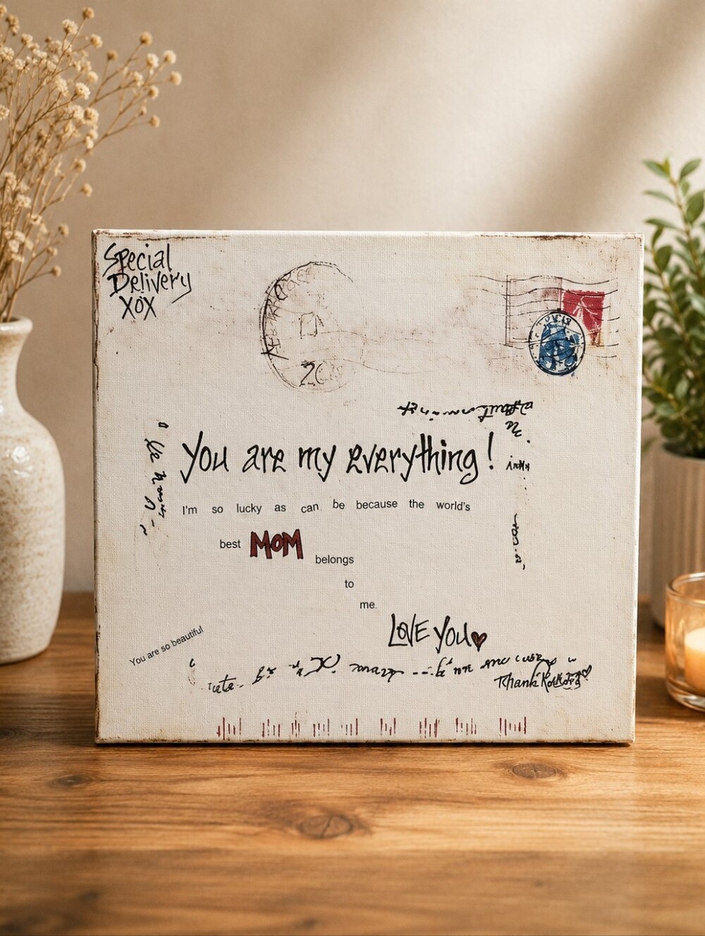 Special Delivery Mom Canvas Art  Cream Colour Picture